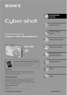 Sony Cyber-shot S500 manual. Camera Instructions.